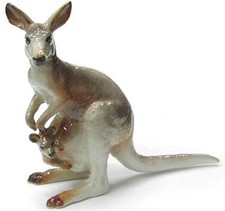 ღ New NORTHERN ROSE Porcelain Figurine GRAY KANGAROO Statue Aussie Cub Animal picture