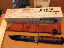 Vintage 1898-1998 100th Anniversary  Ka-Bar USMC Fighting Knife Olean NY picture