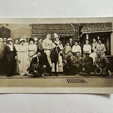 Antique RPPC Real Photograph Postcard Group Men Women Mule Donkey Play Stage picture