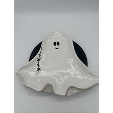 Vintage 2019 Hobby Lobby Halloween Ceramic White Ghost Plate EUC picture