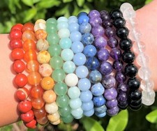 8 mm Bead Gemstone Bracelets: BUY 3 GET 1 FREE (Handmade, Stretch, Crystal) picture