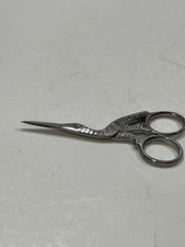 VINTAGE STAINLESS STEEL HERON STORK EMBROIDERY SCISSORS 3.5” picture