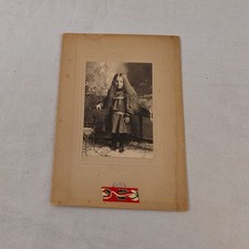 Antique Cabinet Card Photo Girl Long Hair Laverne Winifred Cooper Born 1899 picture