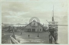 FINE 1920 By STOREY G.T.P. WARF & STEAMSHIP PRINCE RUPERT BC RPPC Postcard COPY picture