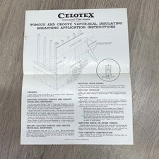 CELOTEX Vapor-Seal Insulating Sheathing Application Instructions Sheet 1950s VTG picture