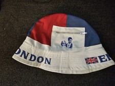 Vintage England Prince Charles, Princess Diana Colorblock Bucket Hat Sz Small picture