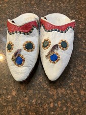 Child’s Vintage (1970s) Moroccan Leather Shoes Approx. 7” picture