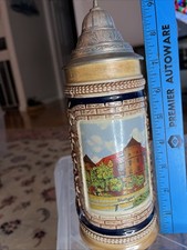 Vintage GERZ West Germany Stuttgart Altes Schloss 11” Lidded Beer Stein #5 picture