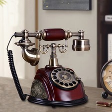 Vintage Handset Desk Telephone Ceramic Antique & Old Fashioned Rotary Dial Phone picture