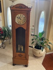 Vintage Arts & Craft, Craftsman Beveled Glass HAC Grandfather Clock 1920's picture