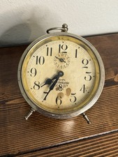 1920s Antique Nickel Ingraham Ward's Old Reliable Alarm Clock picture
