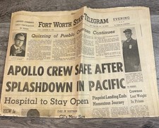 1968 Fort Worth Star-Telegram Newspaper Apollo 8 Moon Mission Splashdown Pueblo picture