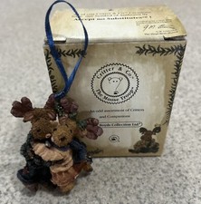 Vtg Boyd's Bearstone Moose Troop Dale & Iona Mooseltoe Ornament #25002 NIB picture