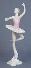 US 10.5 Inch Porcelain Figurine Ballerina Confidence En L Air Pink Tutu picture