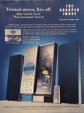 2001 Sharper Image PRINT AD Vertical 3-CD Stereo Horizontal Twist It VTG 2000s picture
