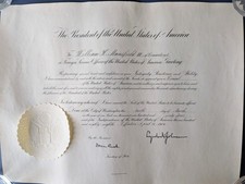 1964 Lyndon B. Johnson Presidential Appointment Certificate Seal Signature picture
