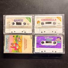Vintage Children’s Cassette Tape Lot of 4 Disney Bambi Cinderella Benjamin Bunny picture