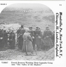 French Reserves Watching Their Comrades, WWI, 1978 Reproduction Stereoview picture