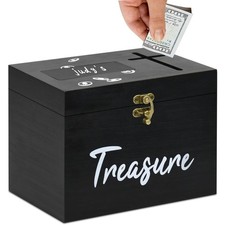 Wooden Money Saving Box, Piggy Bank for Kids, Boys, Girls Decorative Wood picture