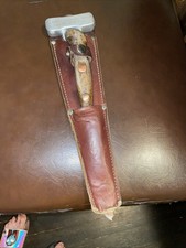 Vintage Knapp Hunting Kit Saw Combo w/ Kabar Fixed Blade Knife & Leather Sheath picture