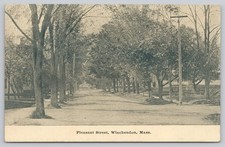 Winchendon MA Pleasant Street Dirt Road Tree Lined View Undivided Postcard picture