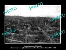 OLD POSTCARD SIZE PHOTO OF SAN FRANCISCO PANORAMA OF THE 1906 EARTHQUAKE picture