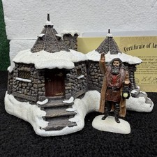 NEW Hawthorne Harry Potter Village Hagrid's Hut w/ Rubeus Hagrid Figure picture
