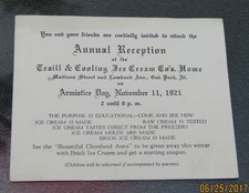 1921 Traill & Cooling Ice Crean Company Oak Park Illinois Reception Invitation  picture