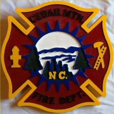 Fire Department Cedar Mountain 3D routed carved  plaque wood sign picture
