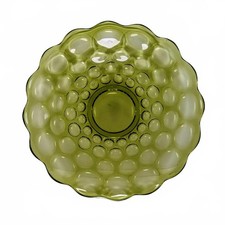 Vtg Imperial Glass Provincial Green Thumbprint Bubble Platter 13.75