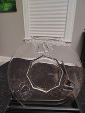Set 8 Jeannette Baltimore Pear Clear Luncheon Plates 8 3/8