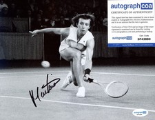 AUCTION #1 Martina Navratilova Signed 8x10 Tennis B&W Photo AUTO ACOA COA picture