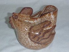 Vtg '83 Studio Art Pottery Figural Stoneware Chicken Rooster Figurine Vase Sgned picture