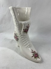Athena VB Collectible Made In USA High Boot Shoe Vase With Roses picture