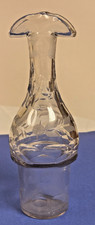 Vintage Condiment Cruet Etched Glass Bottle picture