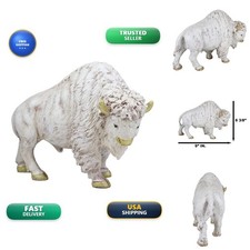 Ebros Gift Native American White Bison Buffalo Resin Figurine 8.75 inch picture