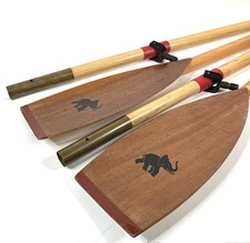 Vintage Two Piece Wooden Duck Boat or Canoe Oars 5’6” 5 Foot 6 Inches 66 Inch picture