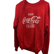 Vintage Coca-Cola Enjoy Coca-Cola Classic Red/White Crewneck Sweatshirt Soda picture