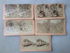 FIVE 1899-1900 Philippines Insurrection Stereo View Cards picture