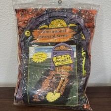 NOS VTG Halloween Inflatable tombstone grave Pumpkins 3D Graveyard 1999 Sealed picture