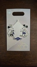 New Disney 100th Anniversary Mickey and Minnie Limited Release pin On Card picture