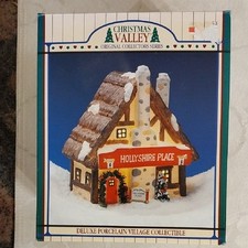 Christmas Valley Hollyshire Place Vintage 1991 Hand-Painted Porcelain W/Box picture