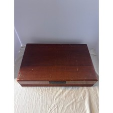 Oneida 1881 Rogers Silverplated Flatware Set 45pc Vintage Wood Chest Good Floral picture