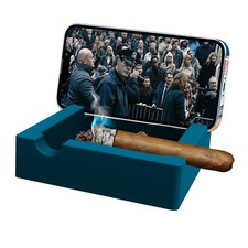 Silicone Cigar Ashtray with Phone Stand & 3 Cigar Holders , 6 Inch Unbreakable picture