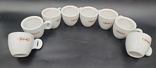 1919 Bristot Caffe Espresso Club House Heavy White Porcelain Cappuccino Cups X8 picture
