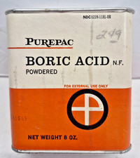 Vintage Purepac Boric Acid , 8 ounces NOS Unopened  picture