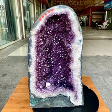 74LB Large Natural Amethyst Geode Cathedral Crystal Cluster Specimen Healing picture