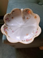 Nippon 1940 Scalloped Edge Nut/Candy Dish Handpainted Flowers picture