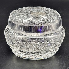 Astral Lead Crystal Glass Covered Round Dish Candy Trinket Jewelry W/Label picture