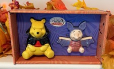 Disney Winnie The Pooh & Piglet Halloween Salt & Pepper Shakers Vampire Bat NEW picture